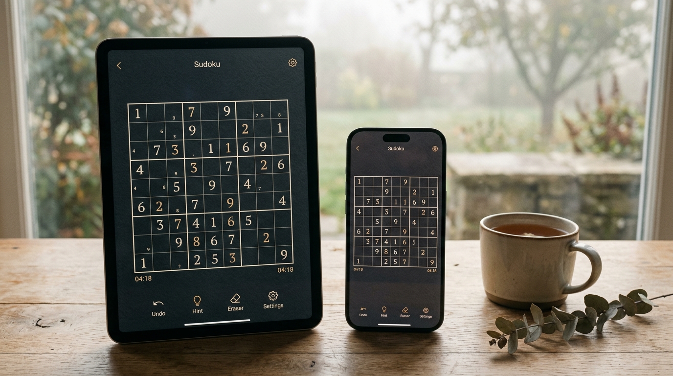 Still Sudoku on iPad and iPhone with Dark OLED Theme